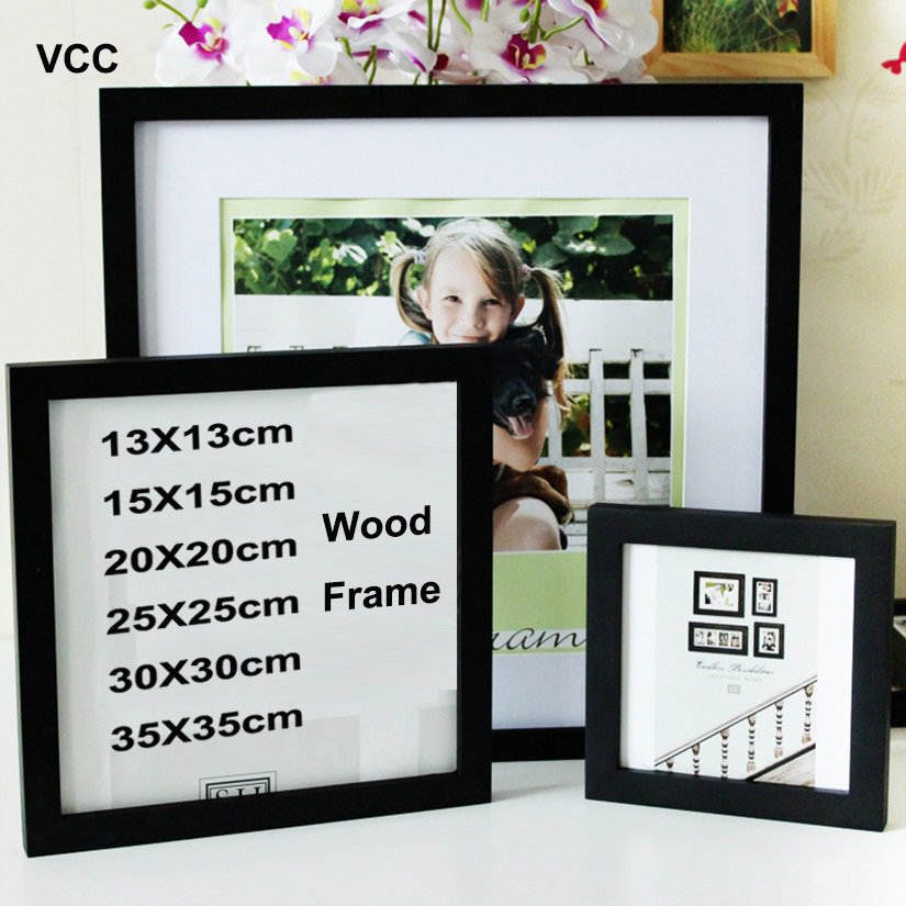 Engraved Wood Frame - Classic Wooden Square Picture Frame Photo