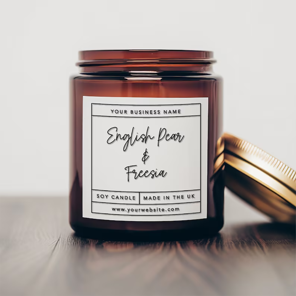 Personalized square Sticker Wi - Personalised Candle Label review and price