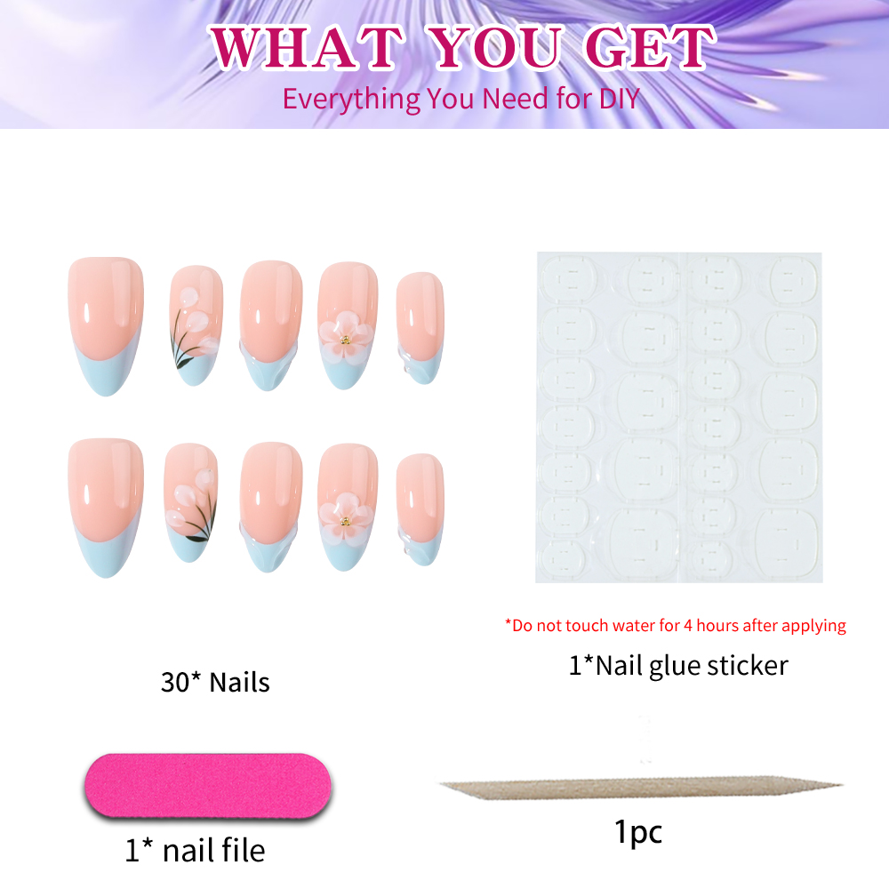 30 pieces of short almond-shap - Pressed Flower Art review and price
